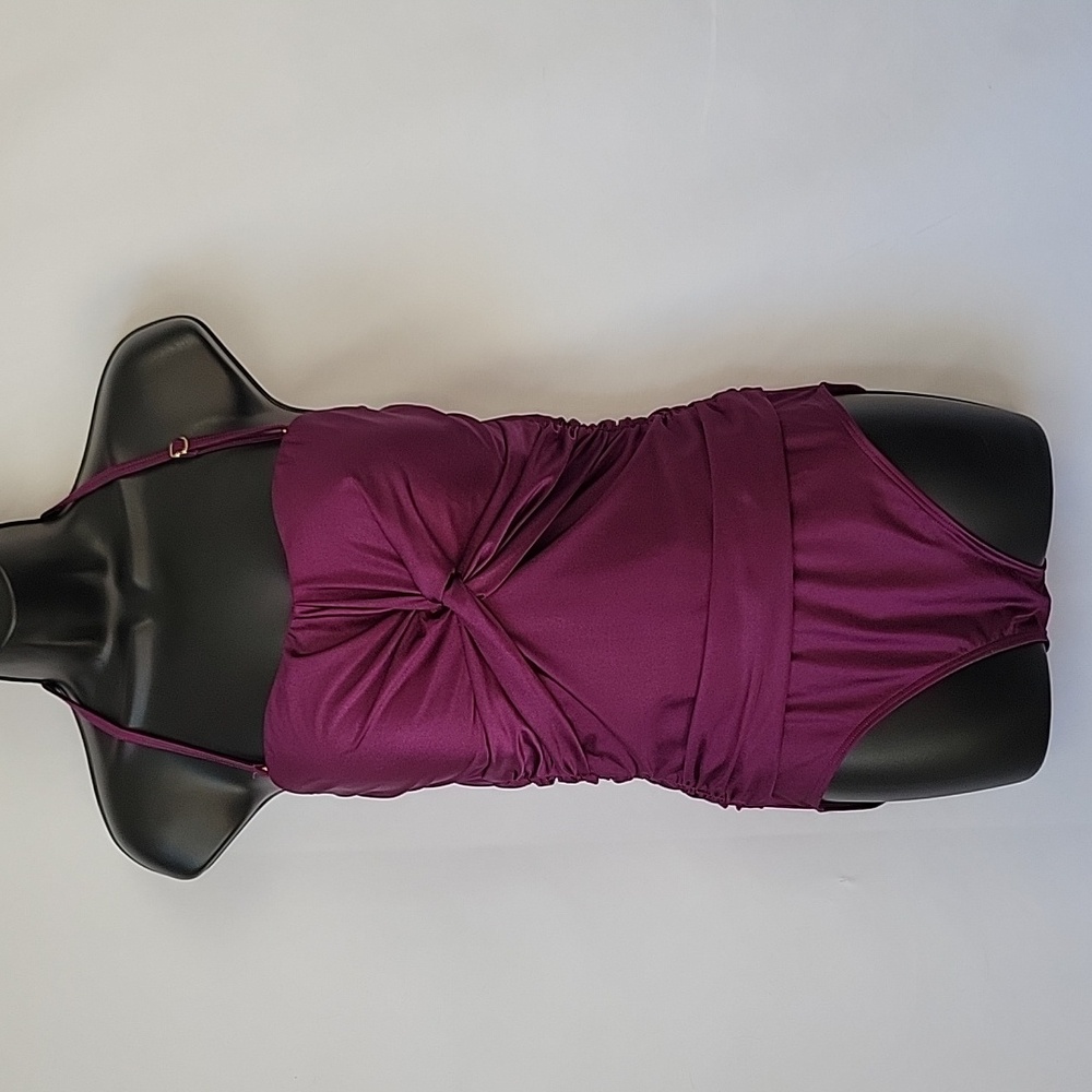 Tahari Bandeau One Piece Swimsuit Deep Purple Size Medium